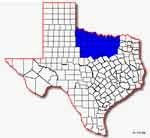 North Central Texas Map showing the counties of North Central Texas