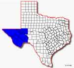 Map showing the Countys in the Trans-Pecos